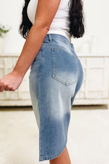 Cutie On The Coast Denim Bermuda Shorts