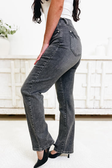Disco Darling By Judy Blue - Rhinestone Straight Jeans