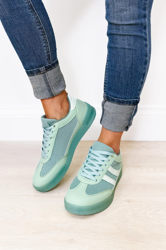 Direct Double Stripes Design Sneakers - Mint
