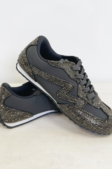 Express Rhinestone Sneakers - Grey