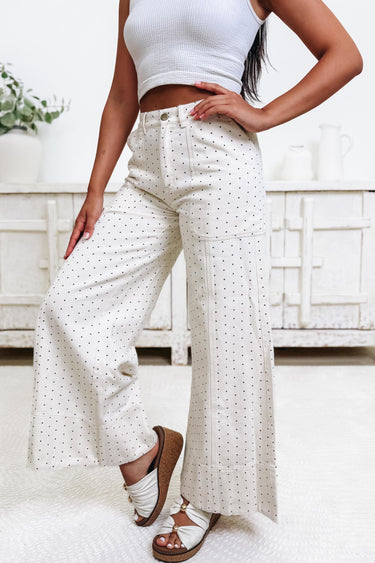 So Tell Me Mini Dot Pants - Ivory Black