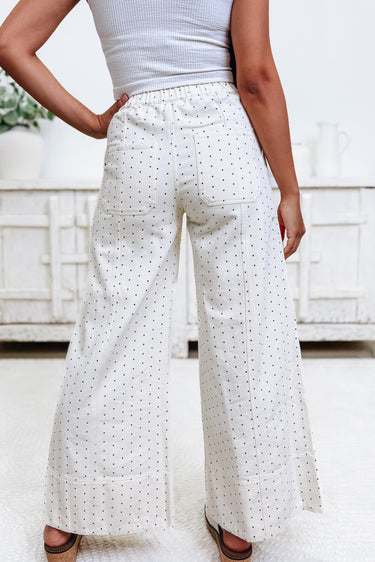 So Tell Me Mini Dot Pants - Ivory Black