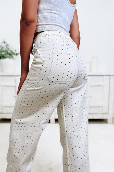 So Tell Me Mini Dot Pants - Ivory Black