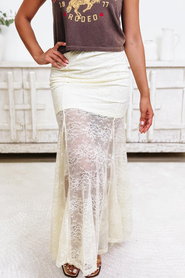 The Lexi Lace Skirt - Natural