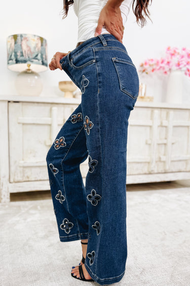 Petal Perfect By Denim BAR - Wide Leg Jeans - Dark
