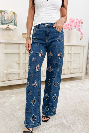 Petal Perfect By Denim BAR - Wide Leg Jeans - Dark
