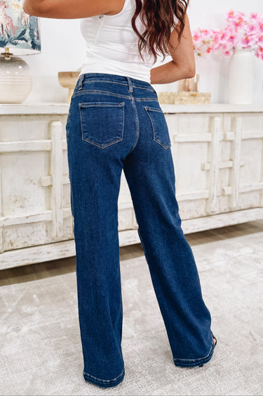 Petal Perfect By Denim BAR - Wide Leg Jeans - Dark