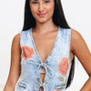 Little Rose Denim Vest