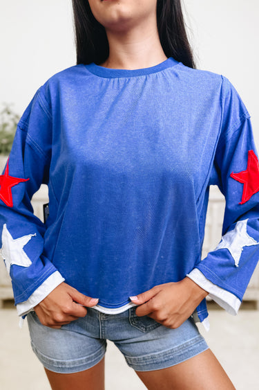 4th Of July Star Patch Top