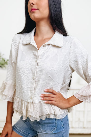 Crop & Chew Gum Ruffle Jacket