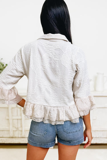 Crop & Chew Gum Ruffle Jacket