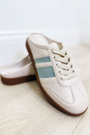 Brenda Casual Slip On Sneakers - White Baby Blue