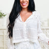 Lovebug Eyelet Button Down Top