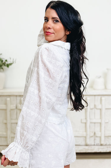 Lovebug Eyelet Button Down Top
