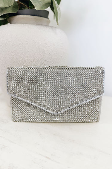 Shine & Rhinestone Envelope Clutch - 2 Colors!