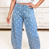 Polka Party Barrel Pants - Light Denim