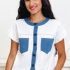 Compare & Contrast Button Down Top