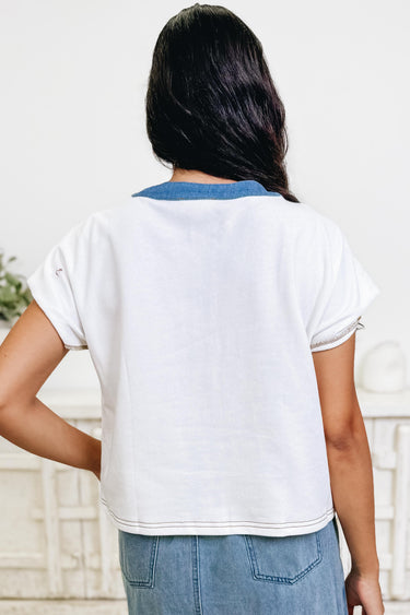 Compare & Contrast Button Down Top