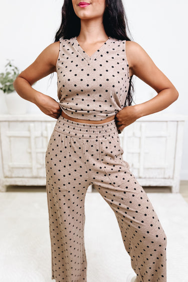 Experience The Spot Dot Flare Pants Set