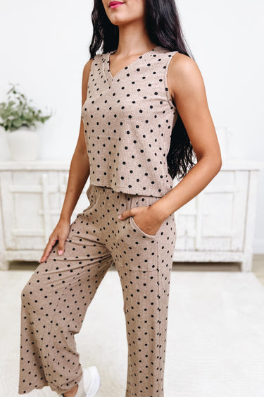 Experience The Spot Dot Flare Pants Set