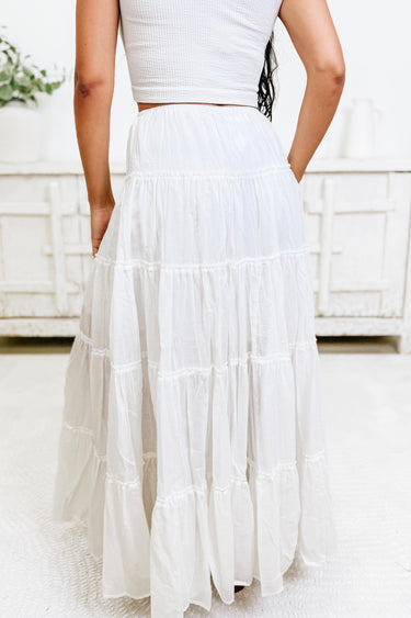 Comin In Hot Tiered Skirt - Off White