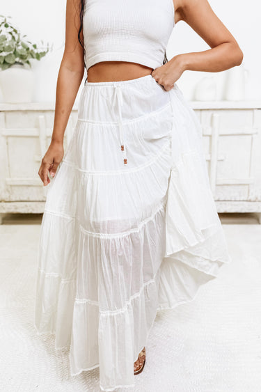 Comin In Hot Tiered Skirt - Off White