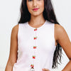 Bright & Cherry Button Top