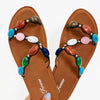 Agate Gem Slide Sandals - Black