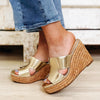 Attire Wedge Sandals - Gold