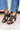 More Embossed Floral Heel Sandals - Charcoal