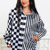 Split Decision Checker Stripe Top