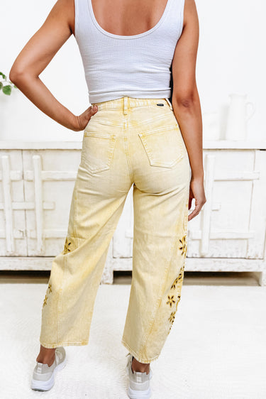 Pretty Little Pair By Saige Denim - Barrel Jeans - Yellow