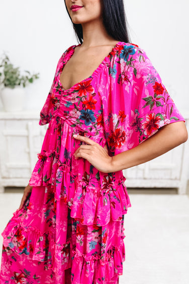 Layered Lavish Floral Dress - 2 colors