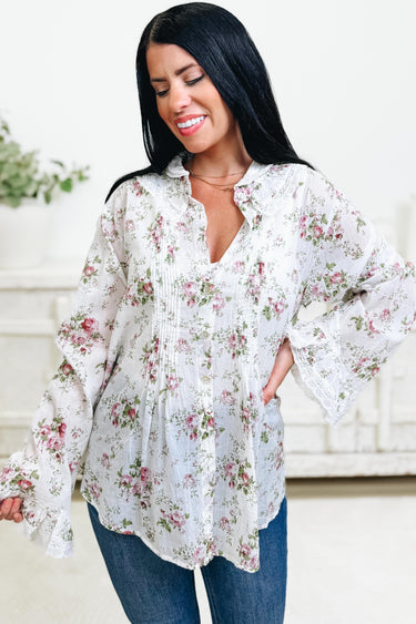 The Simple Love Floral Button Down Top - 2 Colors!
