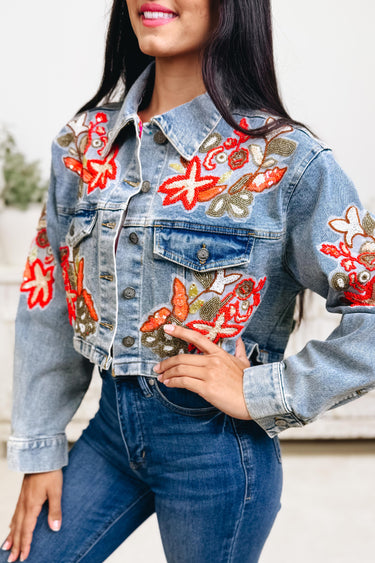 Kiki Floral Denim Jacket
