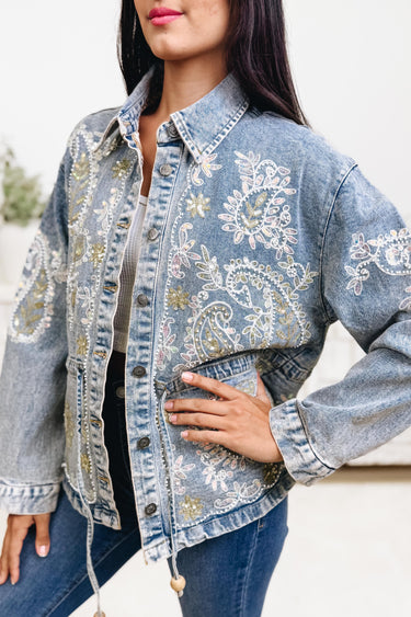 All About Me Paisley Denim Jacket
