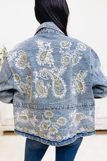 All About Me Paisley Denim Jacket