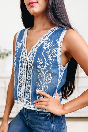 It's In The Pattern Denim Vest