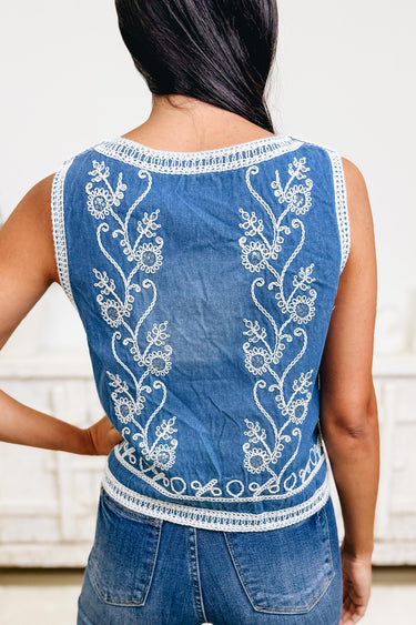 It's In The Pattern Denim Vest