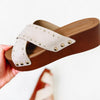 Uma Studded Platform Sandals - Beige