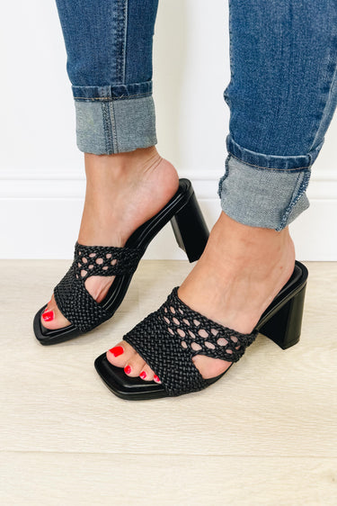 Dustiny Woven Heels - Black