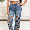 Too Cute To Handle Heart Cut Out Jeans - Denim