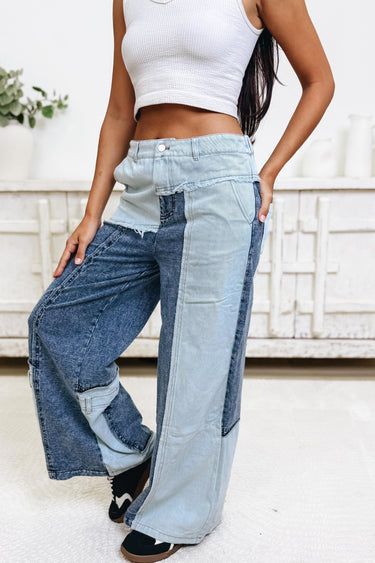 The Mix & Match Baggy Straight Jeans - Denim Mix