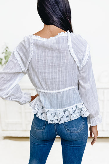 Sweet As Pie Lace Button Down Top