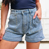 4th Of July Star Studded Shorts - Light Denim