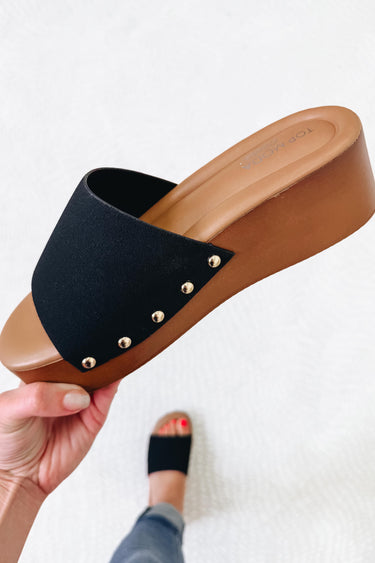 Uma Platform Sandals - Black Nubuck