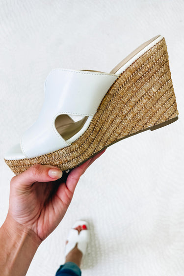Attire Wedge Sandals - White