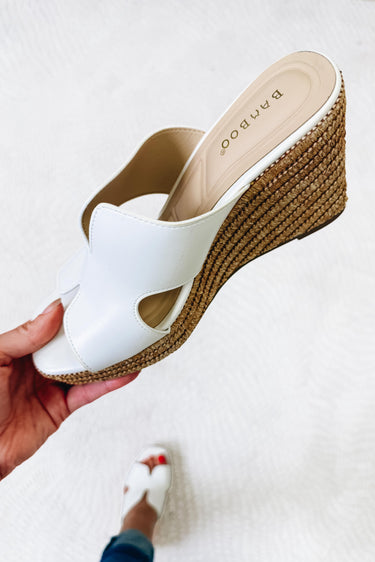 Attire Wedge Sandals - White
