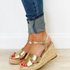 Appoint Woven Espadrille Wedges - Gold