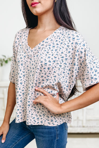 Rest Assured Floral Ribbed Top